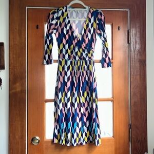 Boden 4L Geometric Print Jersey Dress
